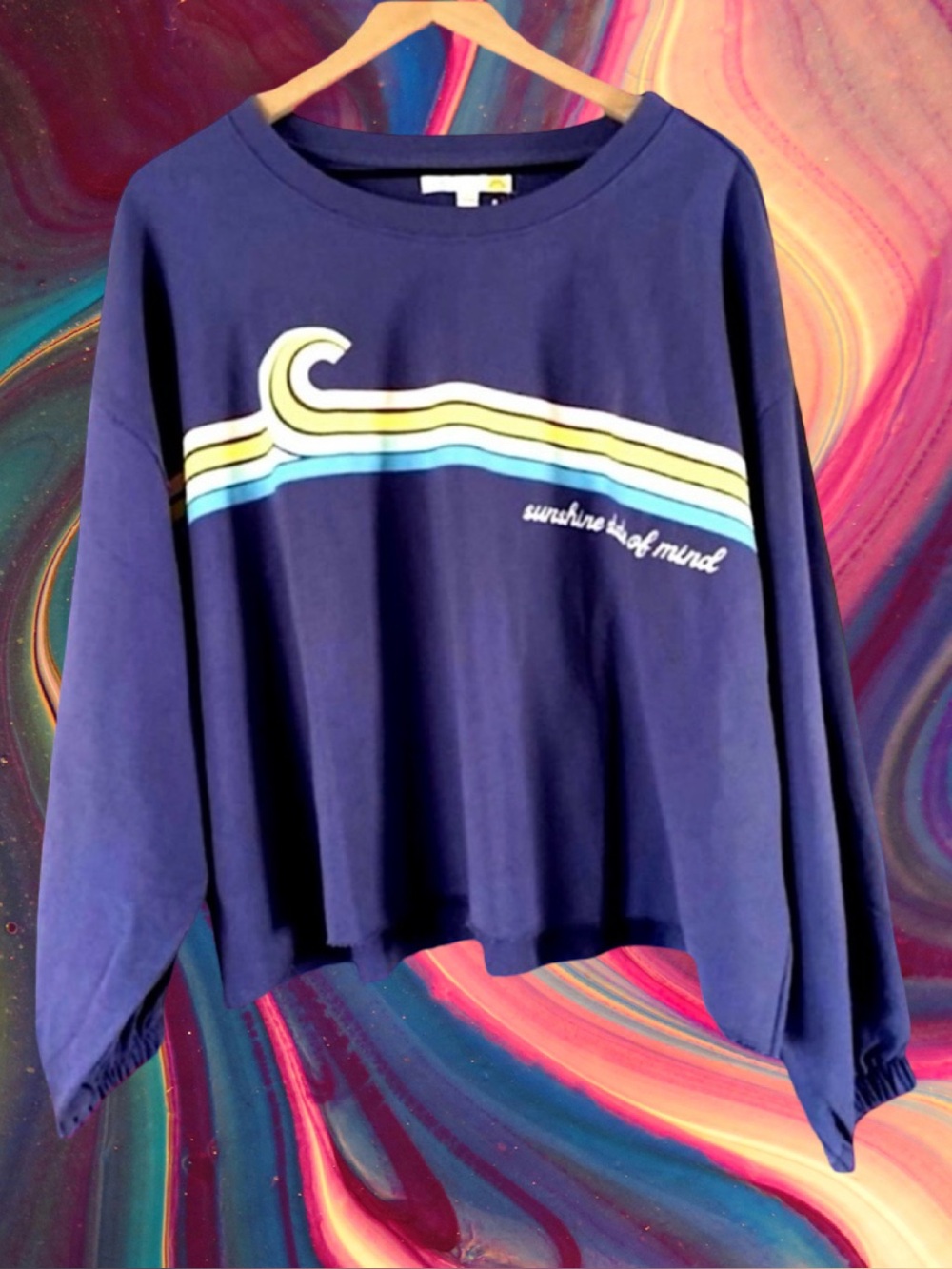 🆕C&C California Women’s Navy Blue “Sunshine State of Mind” Sweatshirt❤️❤️3X